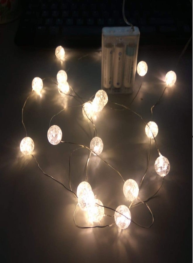 MANSAA Decorative Hanging LED String Light | 3.5 Meter 35 LEDs | White Color | USB Operated | Home and Mandir Decor | Marble Balls - Image 2